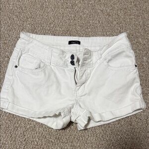 rue21 White Denim Low-Rise Jean Shorts